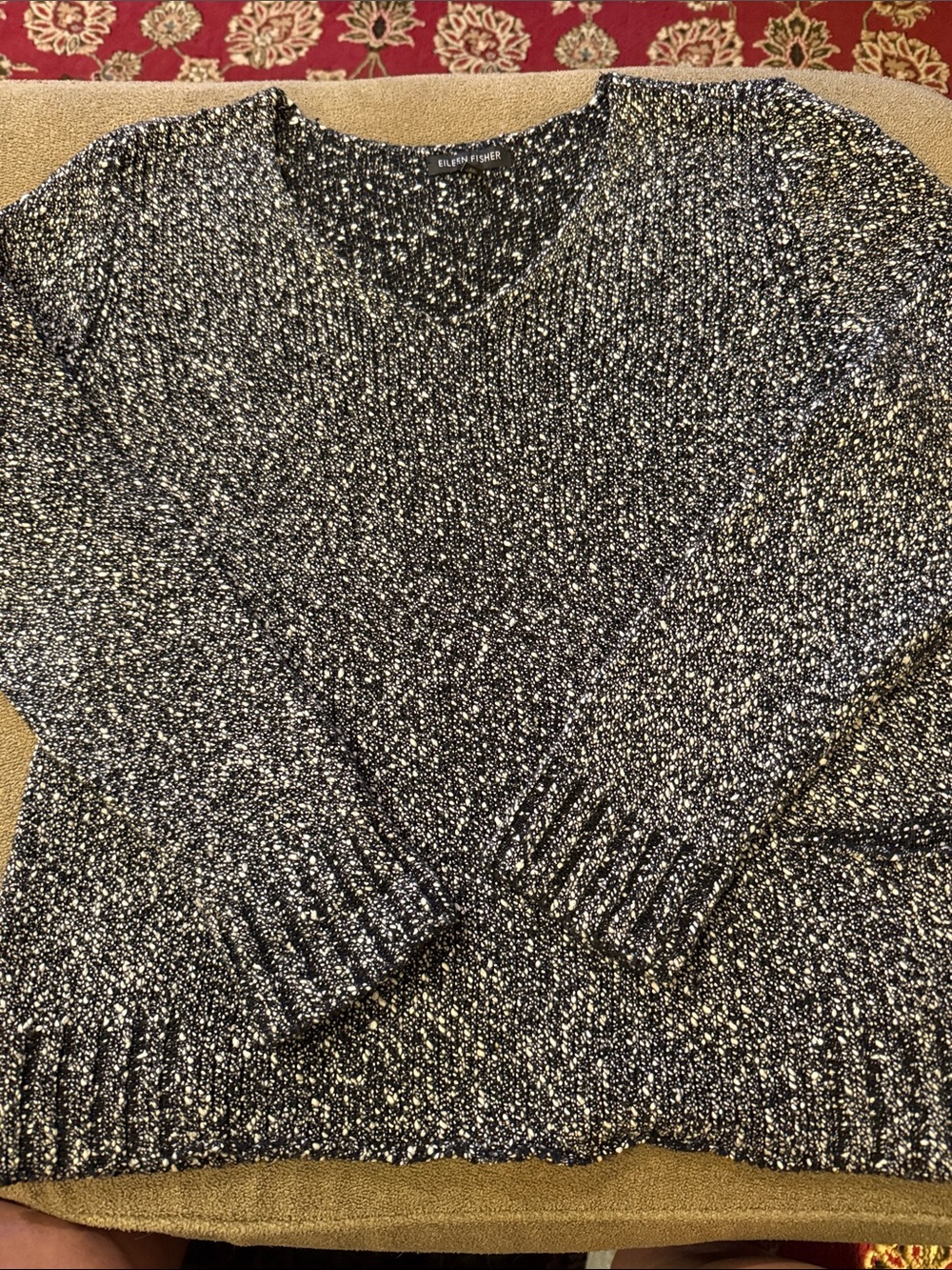Eileen Fisher Italian Yarn V-Neck Sweater Blouse Size Small (TD)